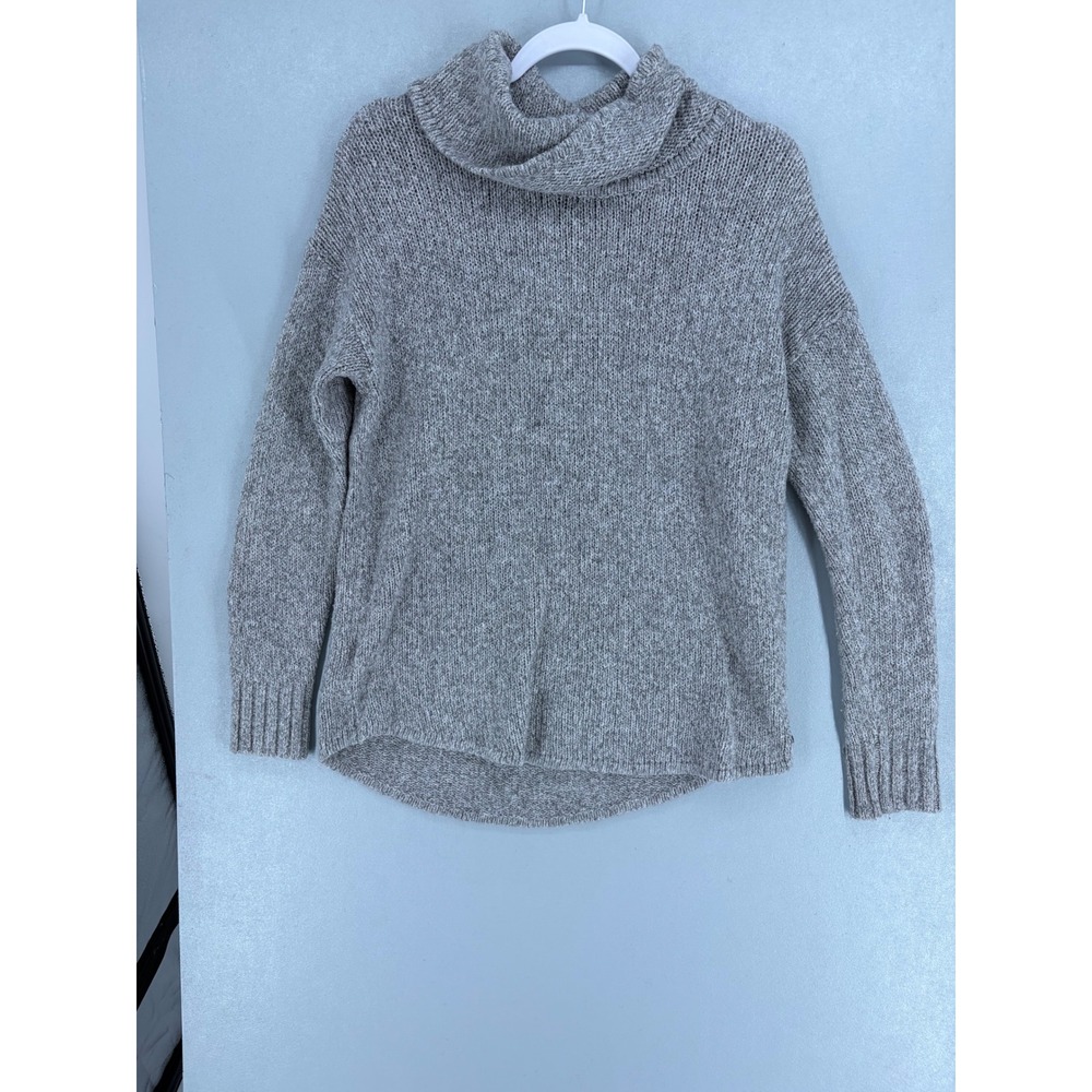 Eddie Bauer Womens Sweater Gray Cowl Neck Marled Knit Loungewear S - Picture 2 of 6